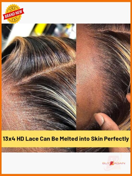 Human Hair Lace Front Wig 180% Density Highlight Water Wave Curly